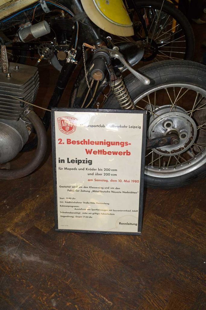 Tafel Beschleunigungsrennen MC Kraftverkehr Leipzig