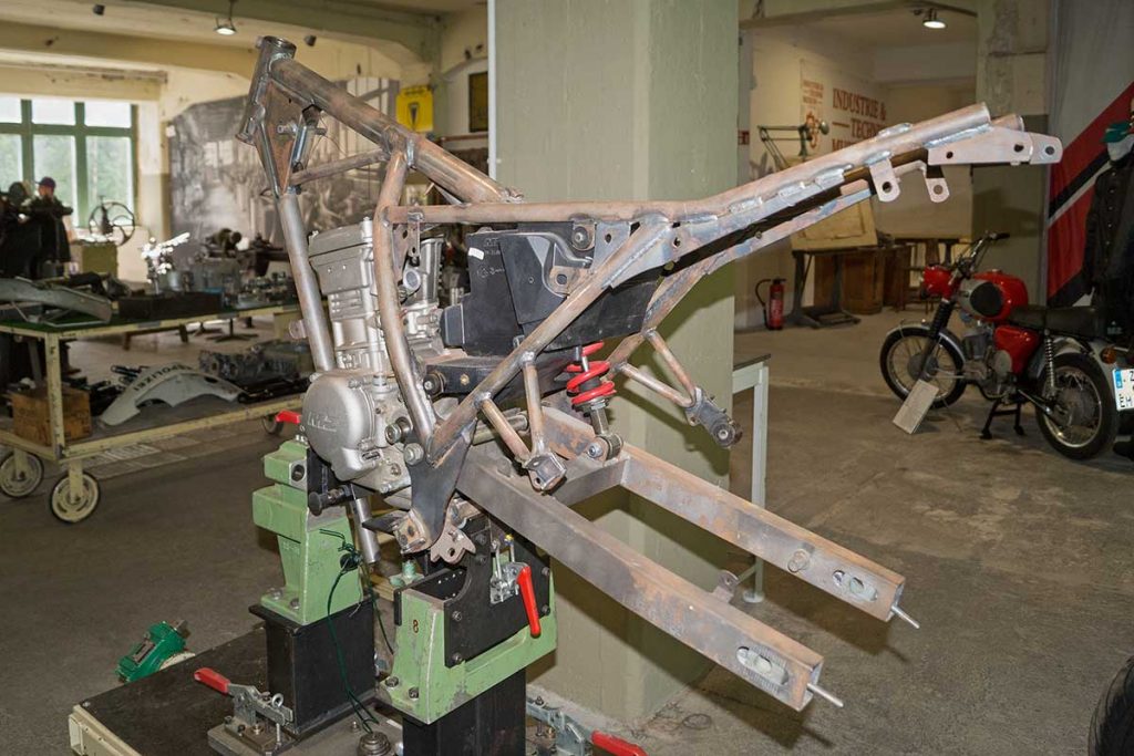 Rahmen der MZ RT 125 im Industriemuseum Zschopau